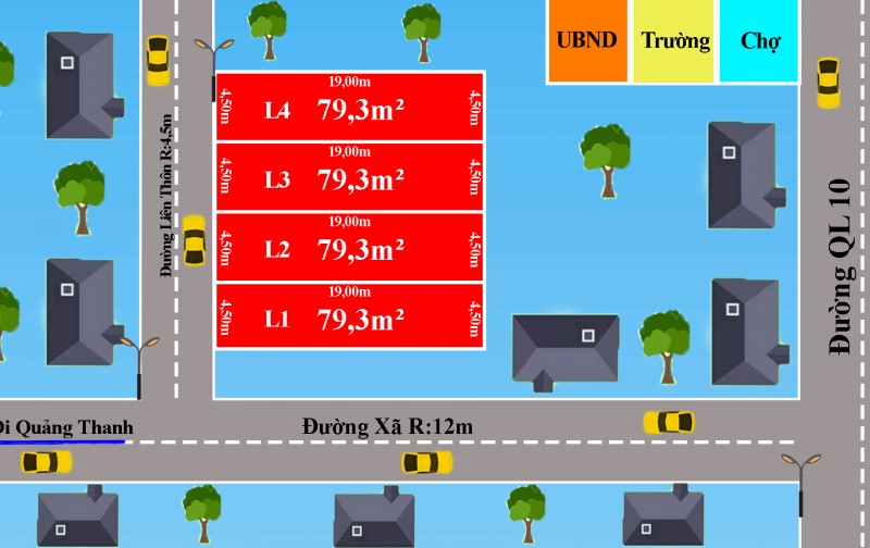 4 lô Fo liên khê Bán kính 500m đầy đủ tiện ích